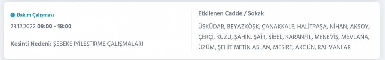 İstanbul’da geniş çaplı elektrik kesintisi (23 ARALIK) - Sayfa 27