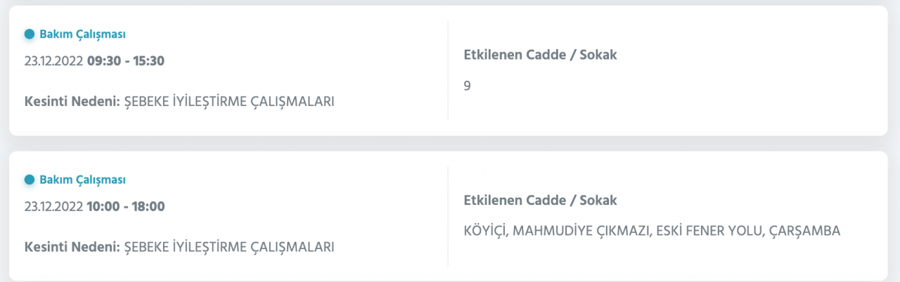 İstanbul’da geniş çaplı elektrik kesintisi (23 ARALIK) - Sayfa 23