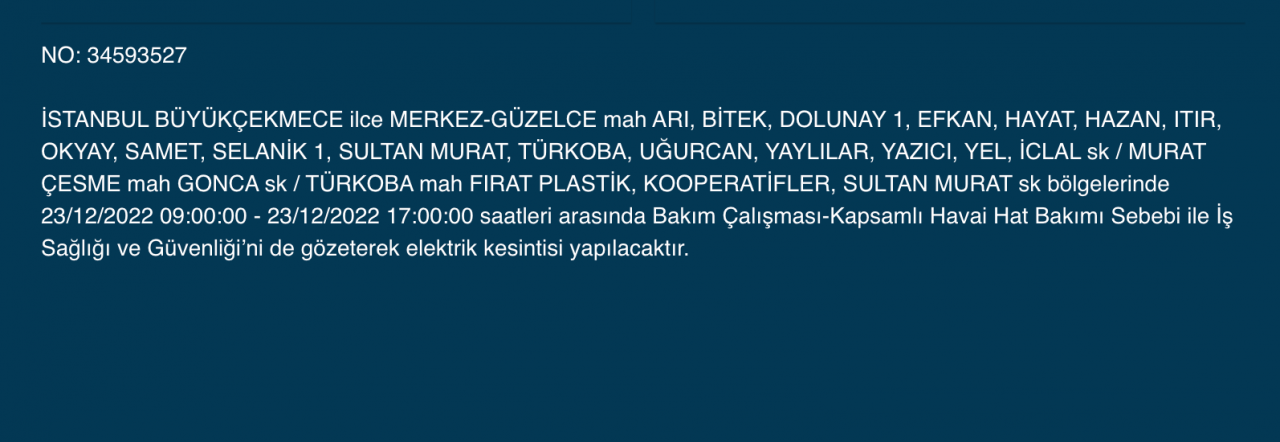 İstanbul’da geniş çaplı elektrik kesintisi (23 ARALIK) - Sayfa 6