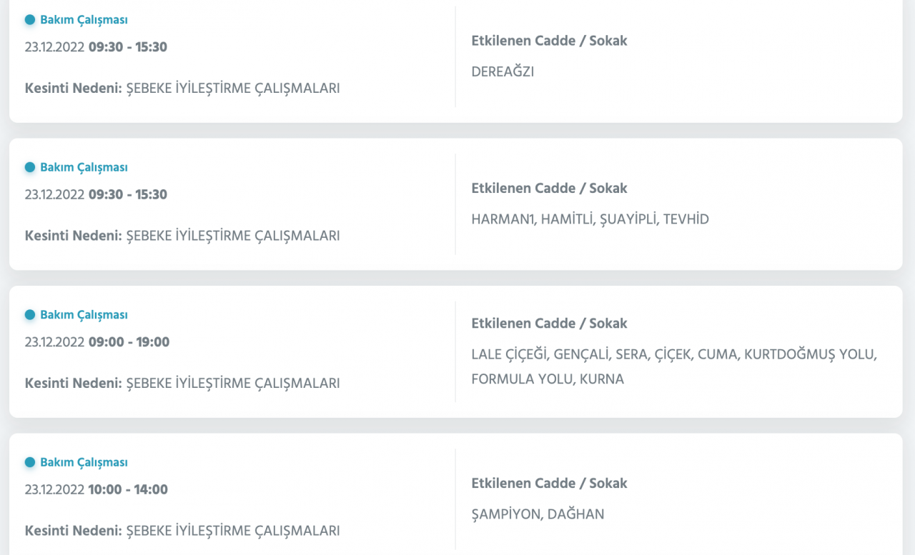 İstanbul’da geniş çaplı elektrik kesintisi (23 ARALIK) - Sayfa 30