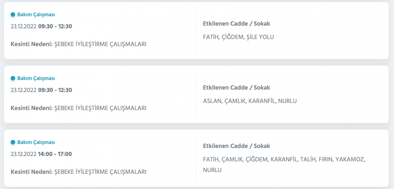 İstanbul’da geniş çaplı elektrik kesintisi (23 ARALIK) - Sayfa 24
