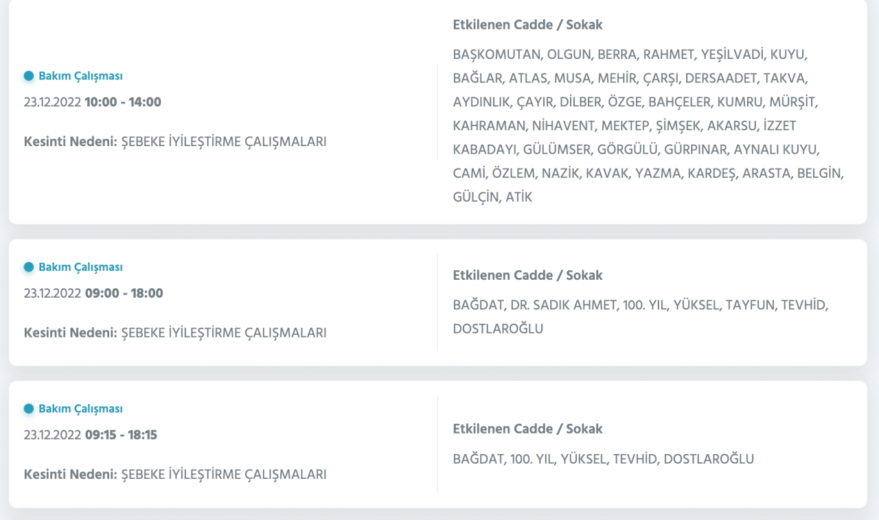 İstanbul’da geniş çaplı elektrik kesintisi (23 ARALIK) - Sayfa 31