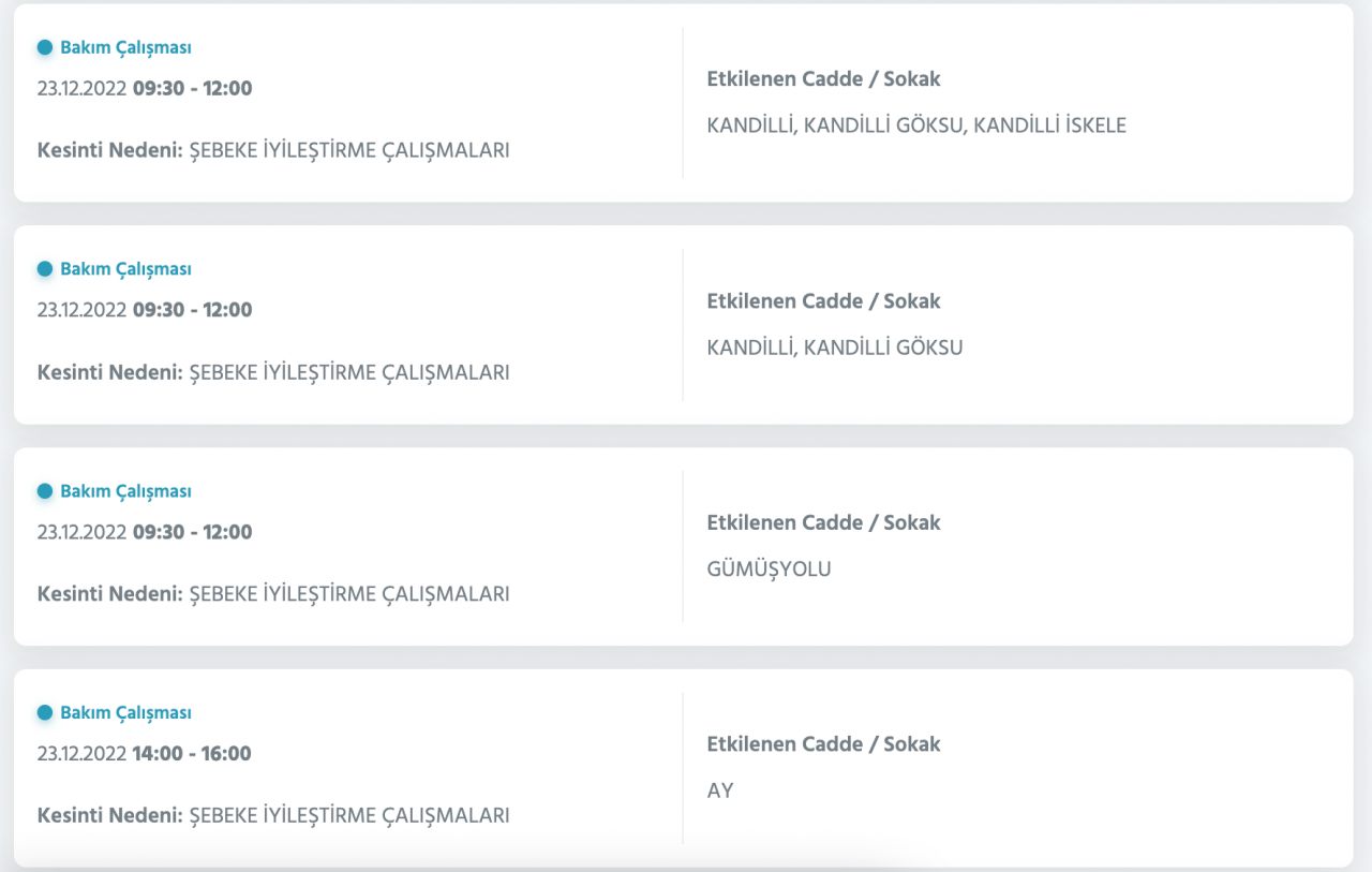 İstanbul’da geniş çaplı elektrik kesintisi (23 ARALIK) - Sayfa 33