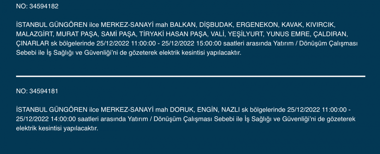 İstanbul'da çok sayıda ilçeye uyarı (25 ARALIK) - Sayfa 22