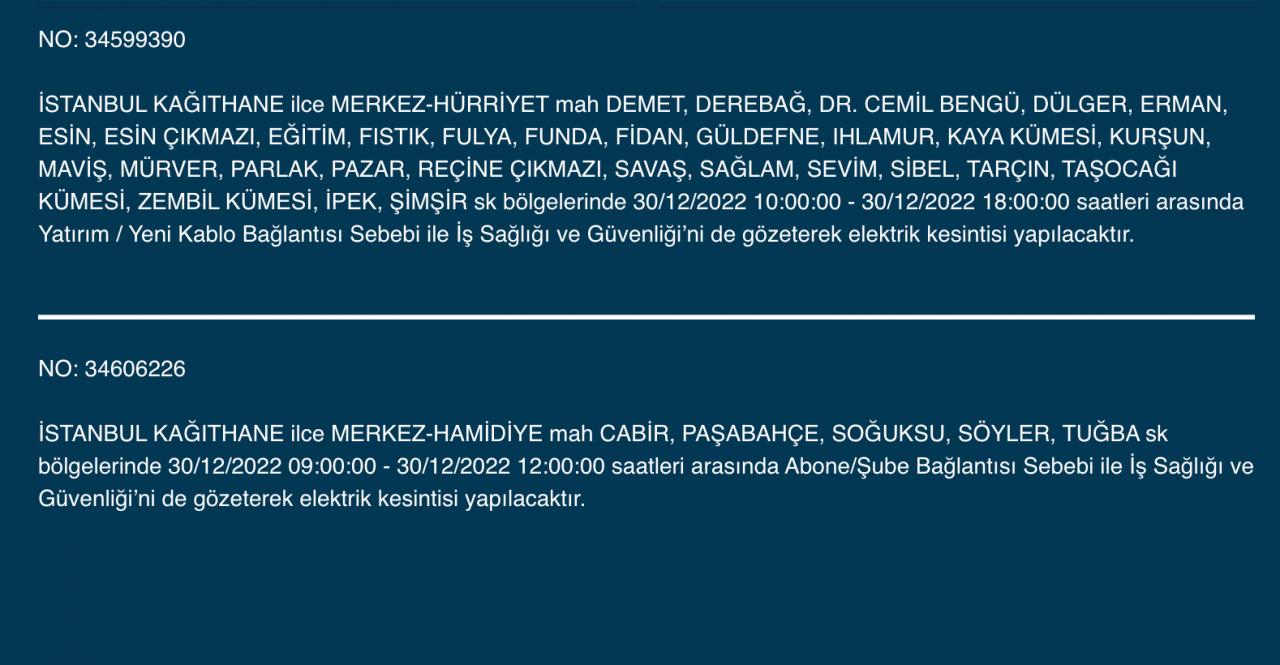 İstanbul'da uzun süreli elektrik kesintisi (30 ARALIK) - Sayfa 16