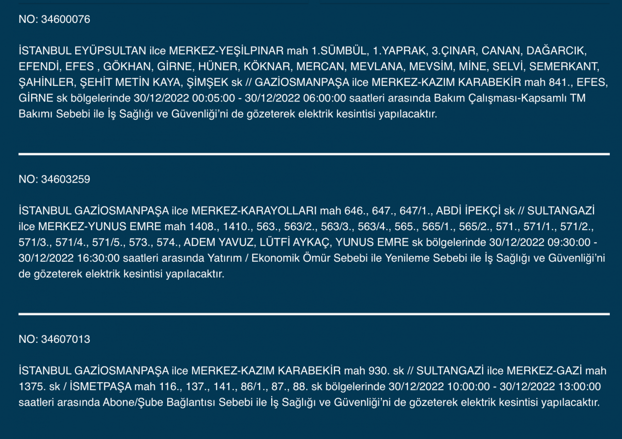 İstanbul'da uzun süreli elektrik kesintisi (30 ARALIK) - Sayfa 15