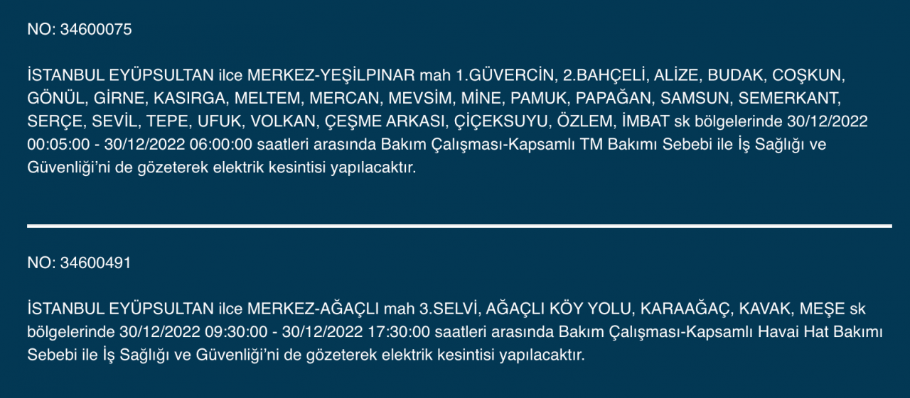 İstanbul'da uzun süreli elektrik kesintisi (30 ARALIK) - Sayfa 14