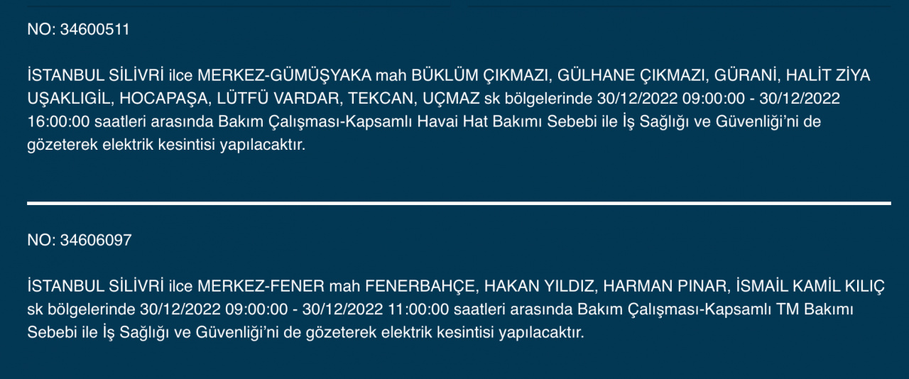 İstanbul'da uzun süreli elektrik kesintisi (30 ARALIK) - Sayfa 19