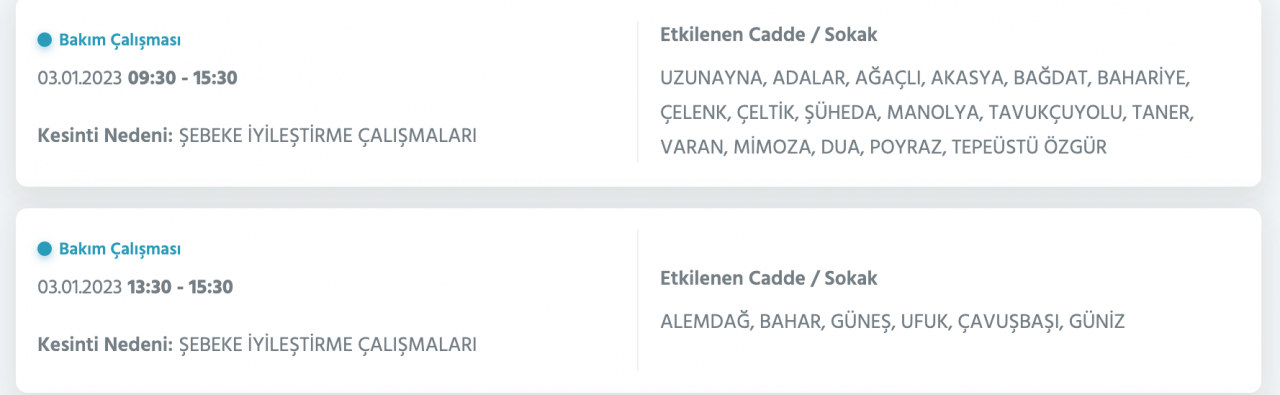 İstanbul’un çok sayıda ilçesinde elektrikler kesilecek (3 OCAK) - Sayfa 34