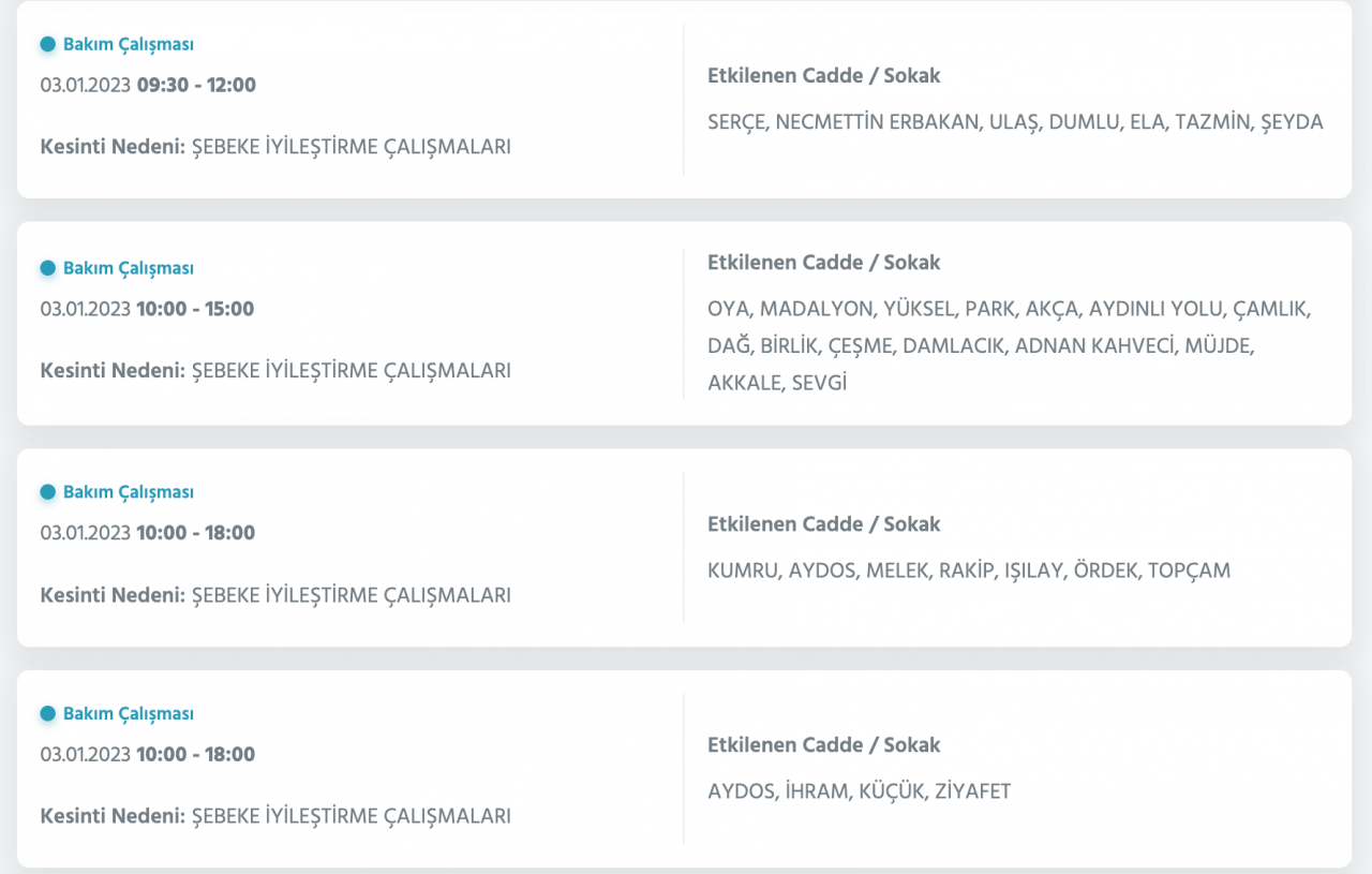 İstanbul’un çok sayıda ilçesinde elektrikler kesilecek (3 OCAK) - Sayfa 31