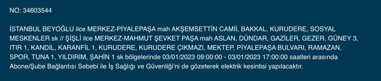 İstanbul’un çok sayıda ilçesinde elektrikler kesilecek (3 OCAK) - Sayfa 9