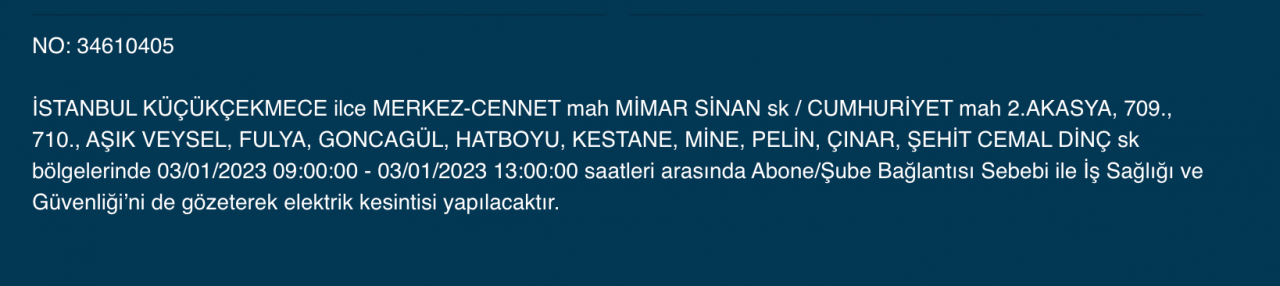 İstanbul’un çok sayıda ilçesinde elektrikler kesilecek (3 OCAK) - Sayfa 19
