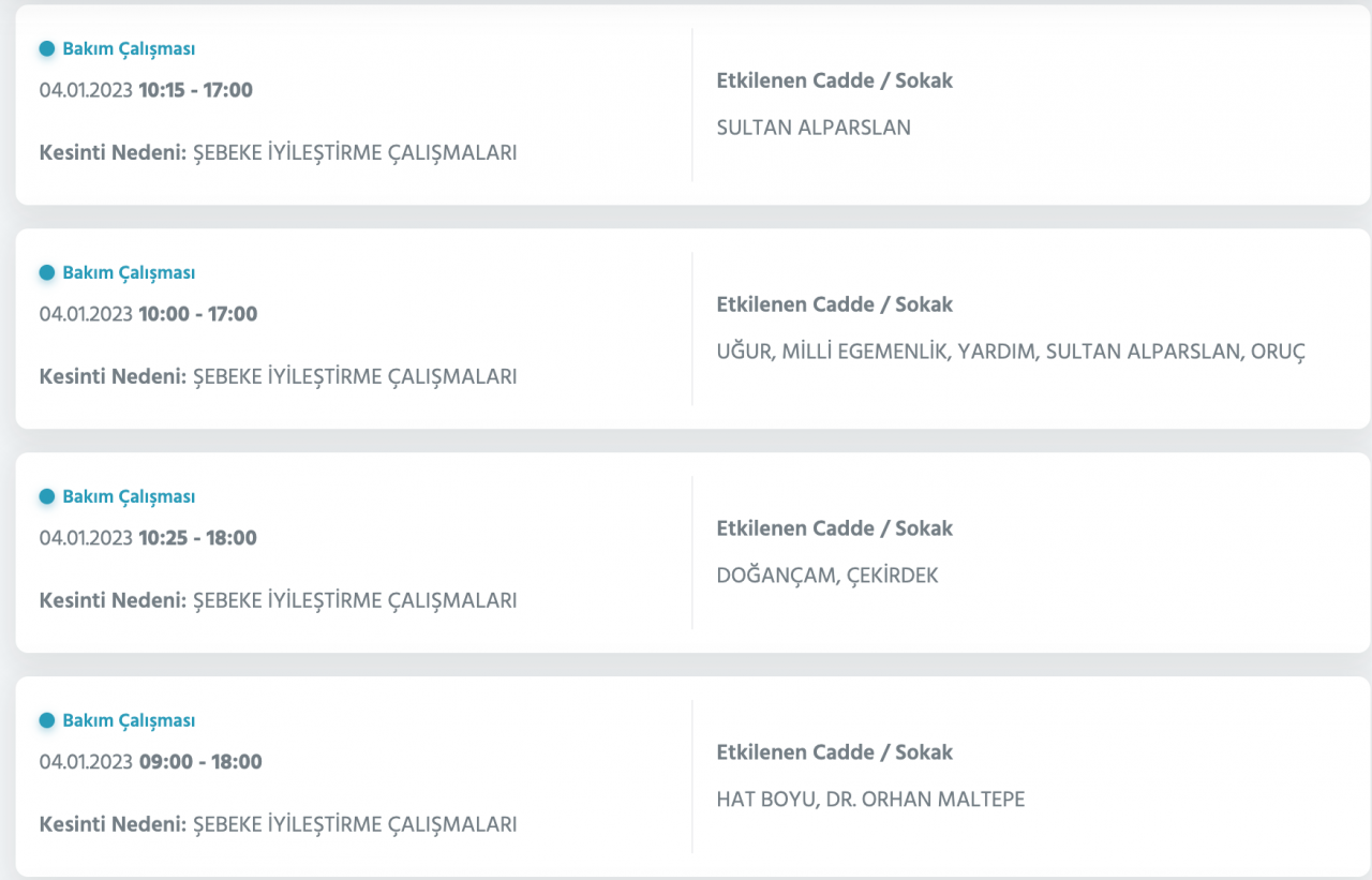 İstanbul’da uzun süreli elektrik kesintisi (4 OCAK) - Sayfa 30