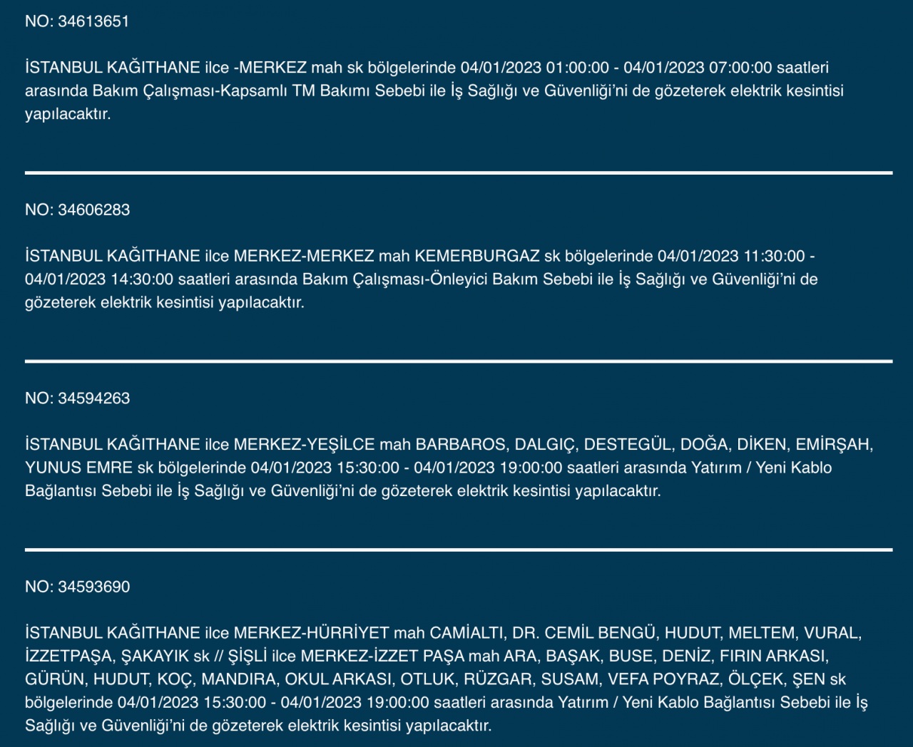 İstanbul’da uzun süreli elektrik kesintisi (4 OCAK) - Sayfa 15
