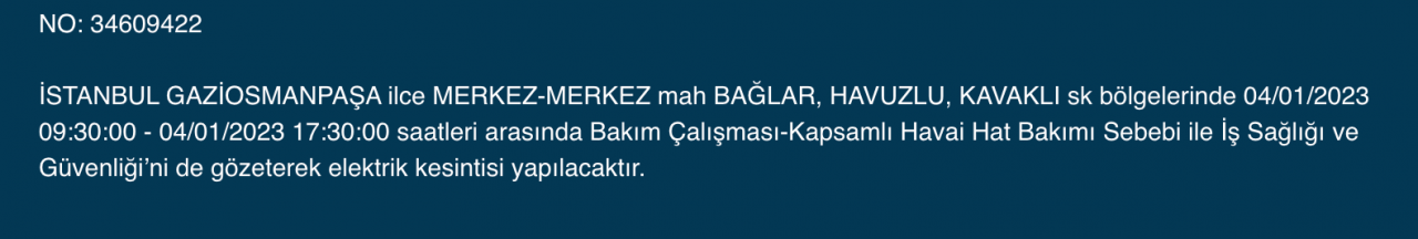 İstanbul’da uzun süreli elektrik kesintisi (4 OCAK) - Sayfa 13