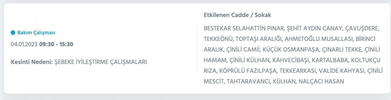 İstanbul’da uzun süreli elektrik kesintisi (4 OCAK) - Sayfa 41