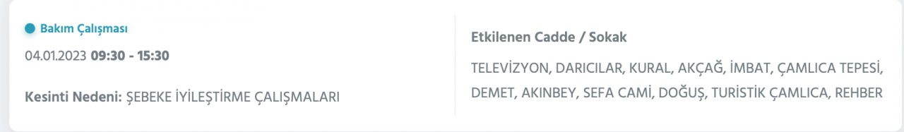 İstanbul’da uzun süreli elektrik kesintisi (4 OCAK) - Sayfa 40