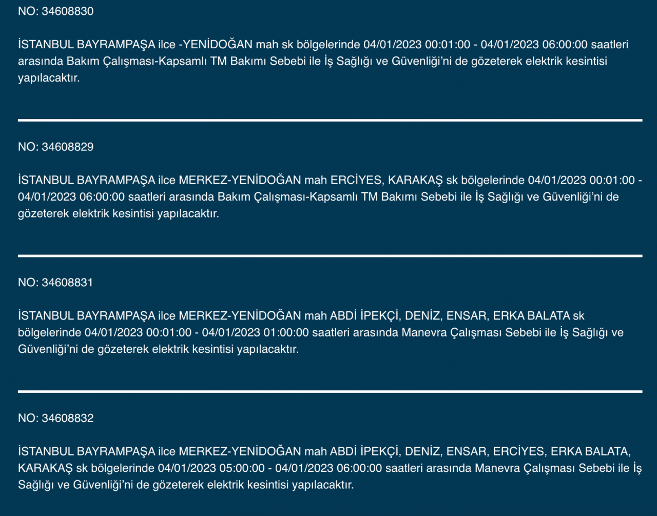 İstanbul’da uzun süreli elektrik kesintisi (4 OCAK) - Sayfa 6