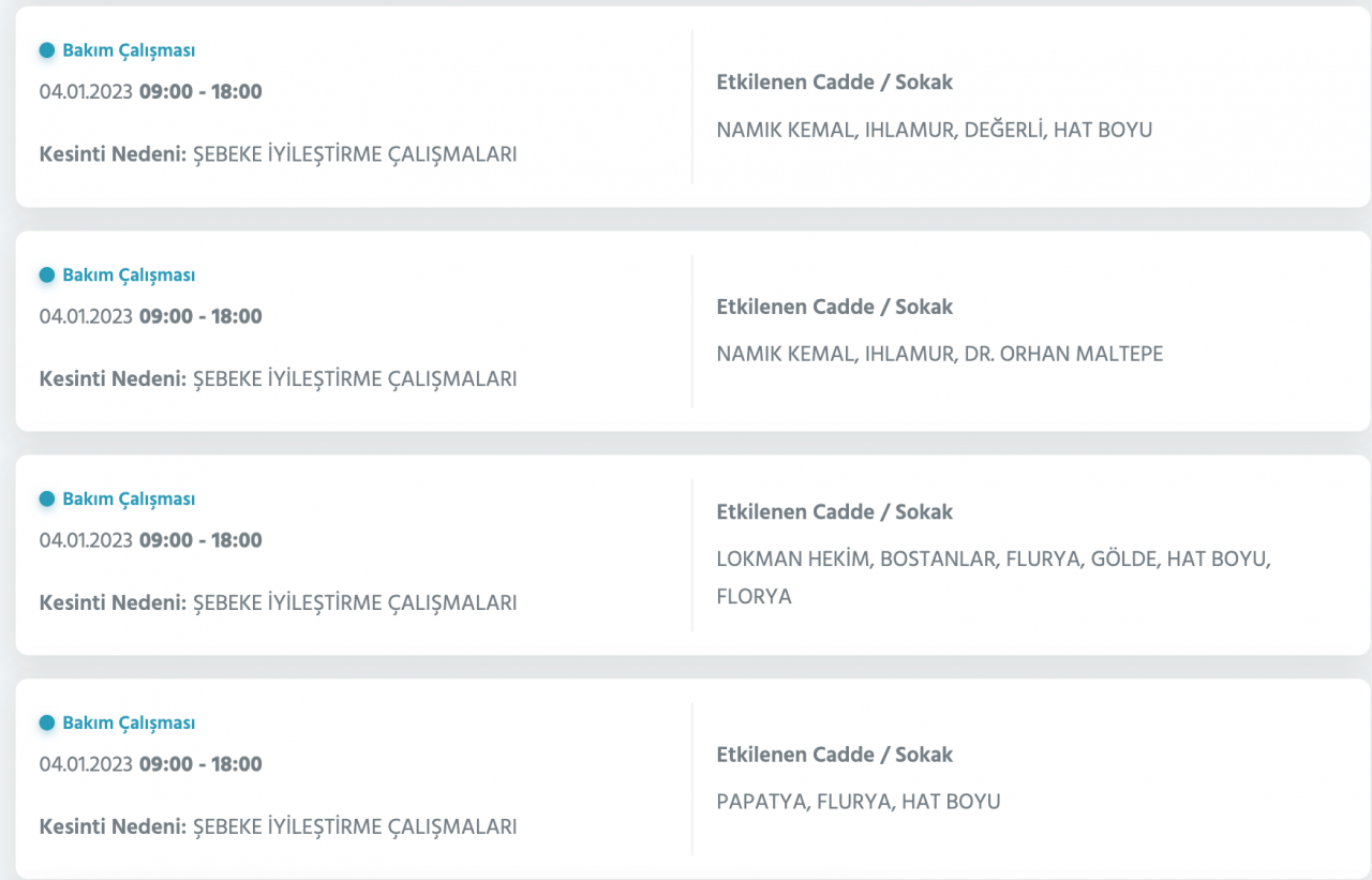 İstanbul’da uzun süreli elektrik kesintisi (4 OCAK) - Sayfa 31