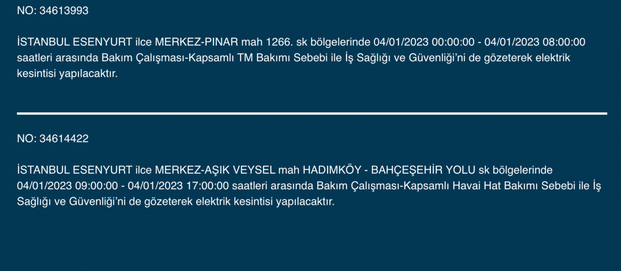 İstanbul’da uzun süreli elektrik kesintisi (4 OCAK) - Sayfa 11