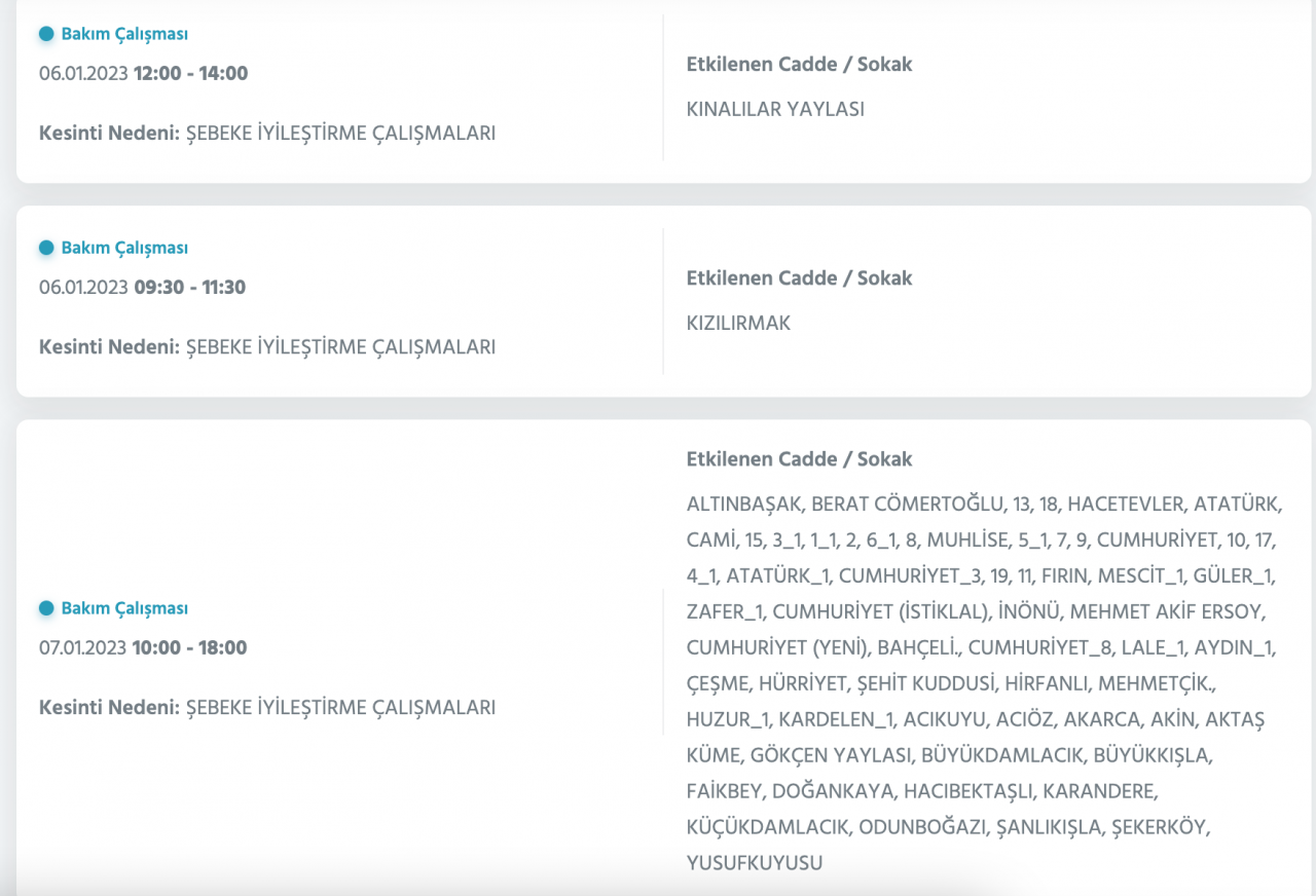 Ankara için kesinti uyarısı yapıldı (5-6-7 OCAK) - Sayfa 22