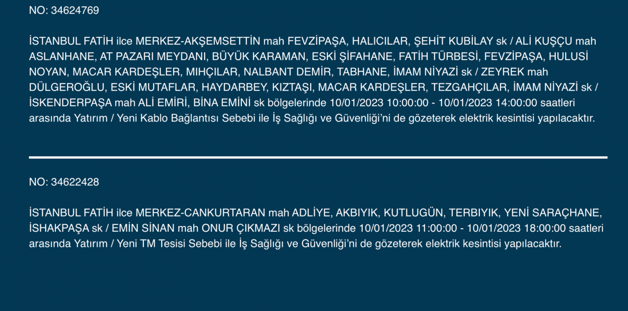 İstanbul’un çok sayıda ilçesine uyarı (10 Ocak) - Sayfa 19