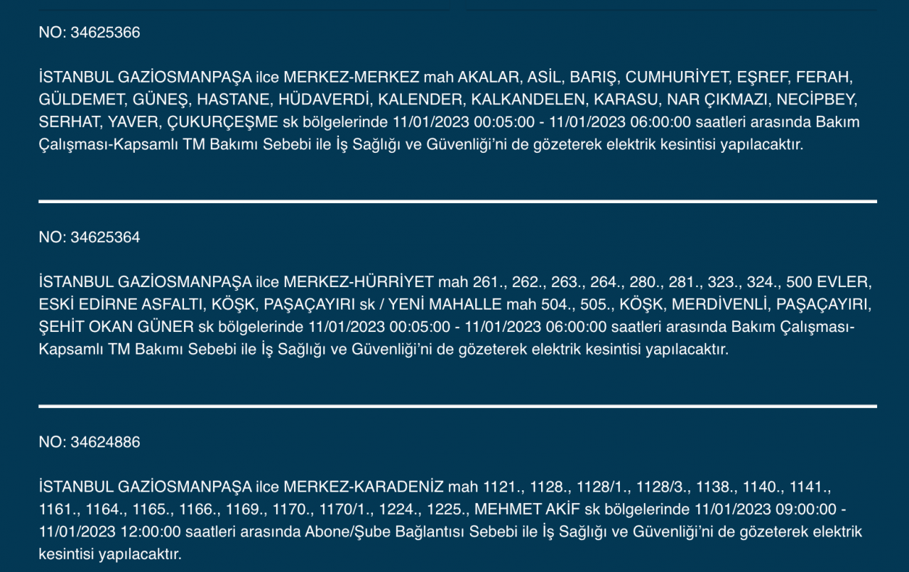 İstanbul’da uzun süreli elektrik kesintisi (11 Ocak) - Sayfa 16