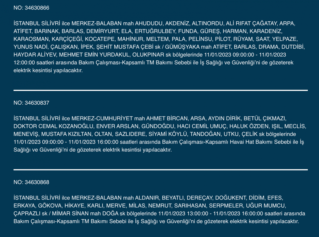 İstanbul’da uzun süreli elektrik kesintisi (11 Ocak) - Sayfa 26