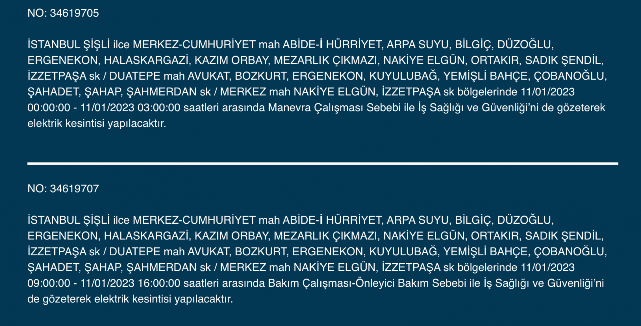 İstanbul’da uzun süreli elektrik kesintisi (11 Ocak) - Sayfa 27