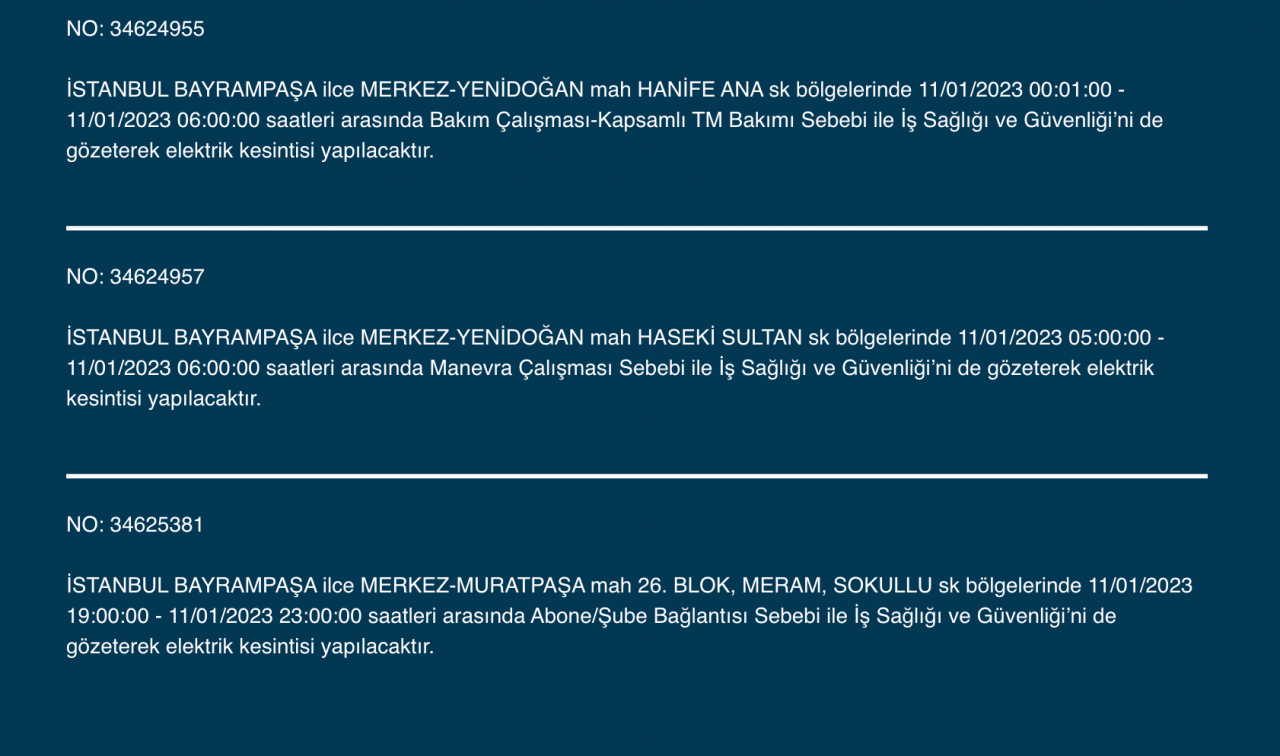İstanbul’da uzun süreli elektrik kesintisi (11 Ocak) - Sayfa 8