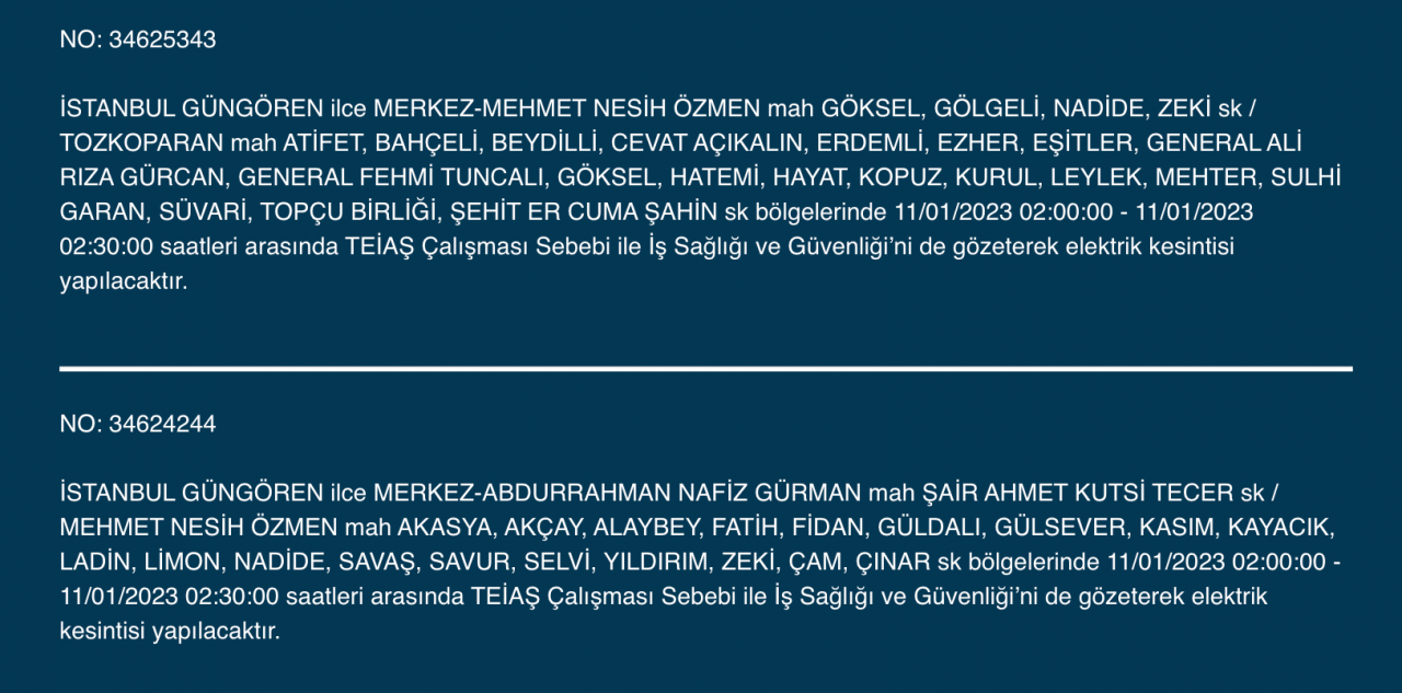 İstanbul’da uzun süreli elektrik kesintisi (11 Ocak) - Sayfa 20