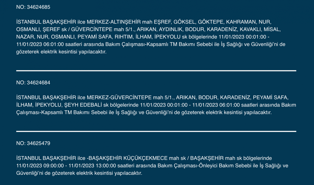 İstanbul’da uzun süreli elektrik kesintisi (11 Ocak) - Sayfa 7
