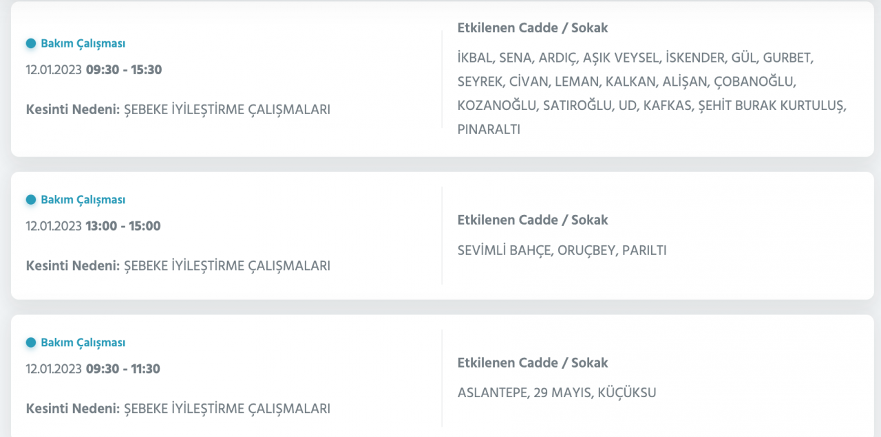 İstanbul’da 32 ilçede elektrikler kesilecek (12 Ocak) - Sayfa 39