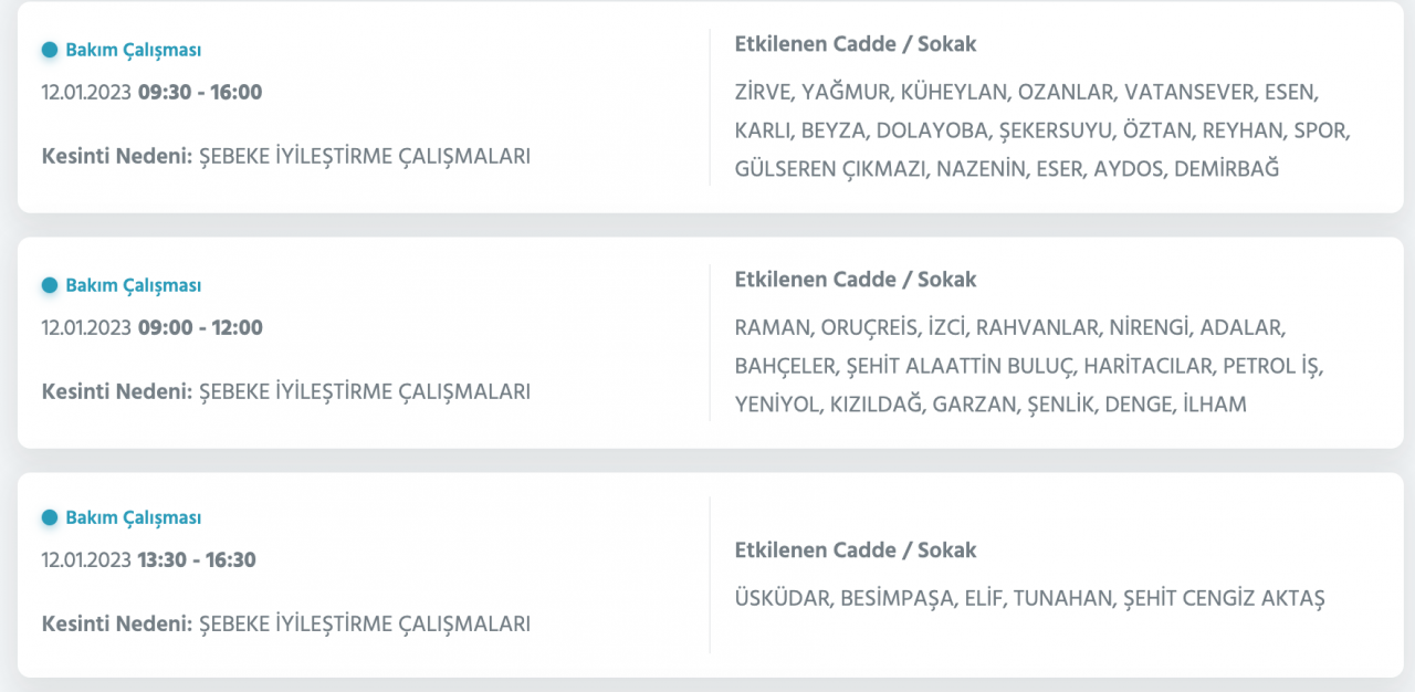 İstanbul’da 32 ilçede elektrikler kesilecek (12 Ocak) - Sayfa 33