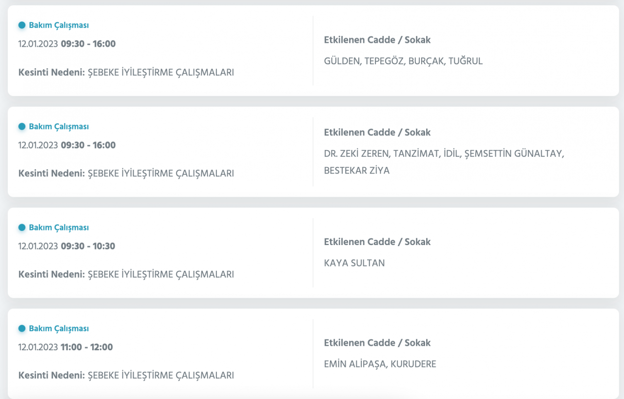 İstanbul’da 32 ilçede elektrikler kesilecek (12 Ocak) - Sayfa 31