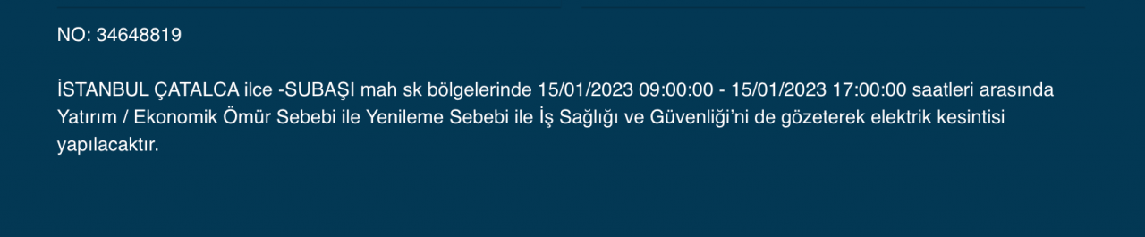 İstanbul’da 15 ilçede elektrikler kesilecek (15 Ocak) - Sayfa 9