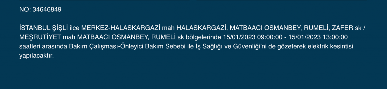 İstanbul’da 15 ilçede elektrikler kesilecek (15 Ocak) - Sayfa 14
