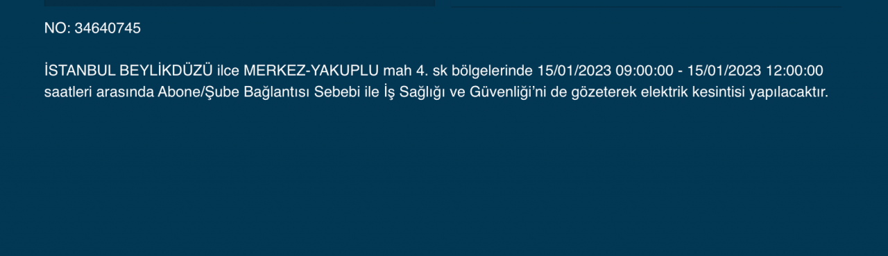 İstanbul’da 15 ilçede elektrikler kesilecek (15 Ocak) - Sayfa 6