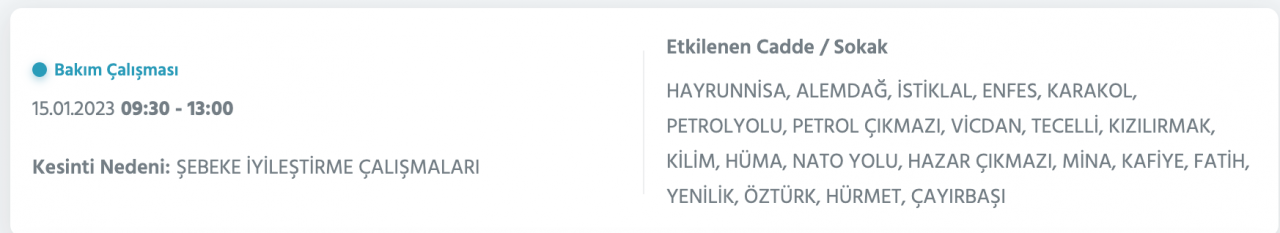 İstanbul’da 15 ilçede elektrikler kesilecek (15 Ocak) - Sayfa 18