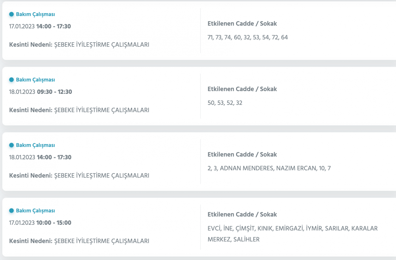 Ankara’da yüzlerce adrese kesinti uyarısı (15-16-17-18 Ocak) - Sayfa 27