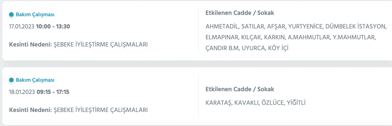 Ankara’da yüzlerce adrese kesinti uyarısı (15-16-17-18 Ocak) - Sayfa 17