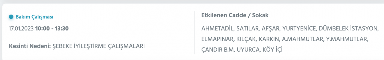 Ankara’da yüzlerce adrese kesinti uyarısı (15-16-17-18 Ocak) - Sayfa 29