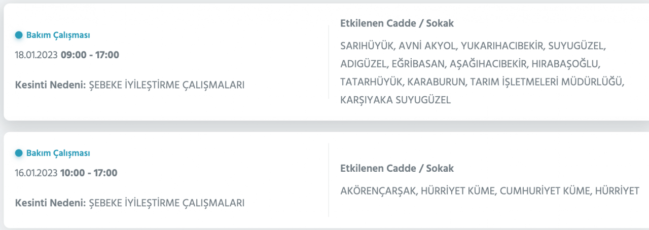 Ankara’da yüzlerce adrese kesinti uyarısı (15-16-17-18 Ocak) - Sayfa 10