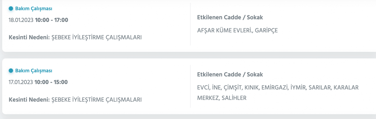 Ankara’da yüzlerce adrese kesinti uyarısı (15-16-17-18 Ocak) - Sayfa 24
