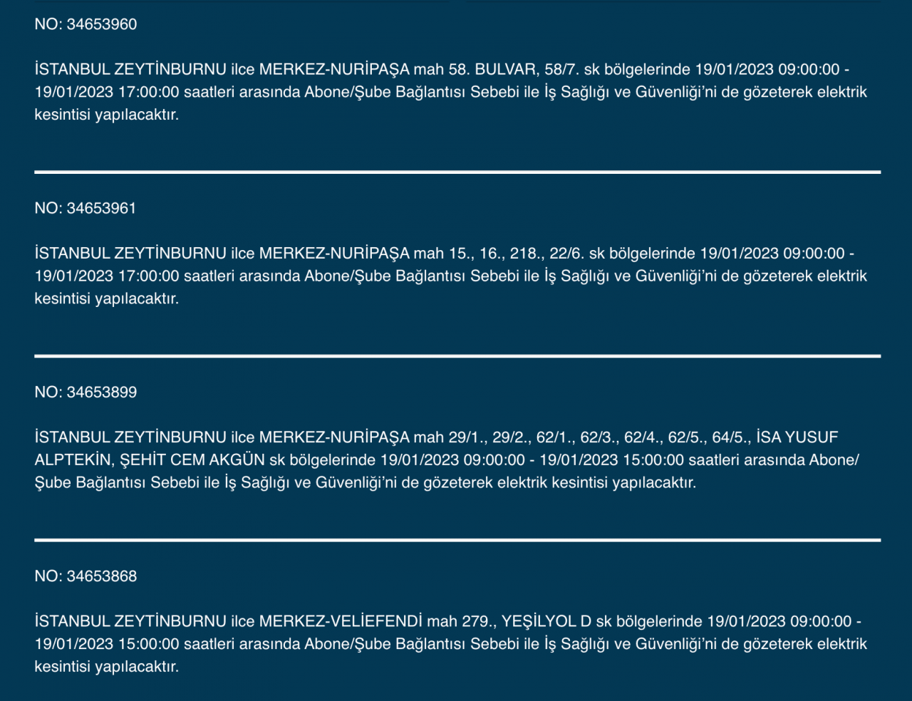 İstanbul'un bu ilçelerinde elektrikler kesilecek (19 Ocak) - Sayfa 30