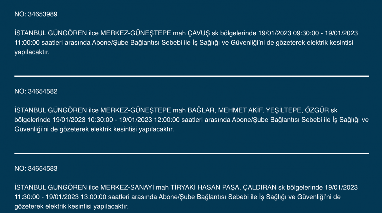 İstanbul'un bu ilçelerinde elektrikler kesilecek (19 Ocak) - Sayfa 24