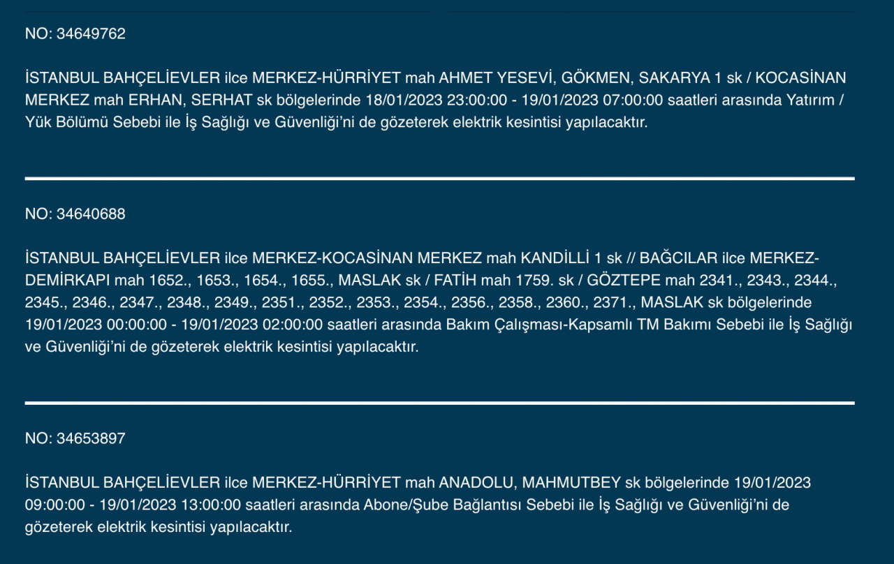 İstanbul'un bu ilçelerinde elektrikler kesilecek (19 Ocak) - Sayfa 6