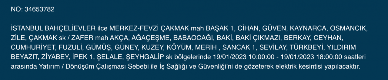 İstanbul'un bu ilçelerinde elektrikler kesilecek (19 Ocak) - Sayfa 7