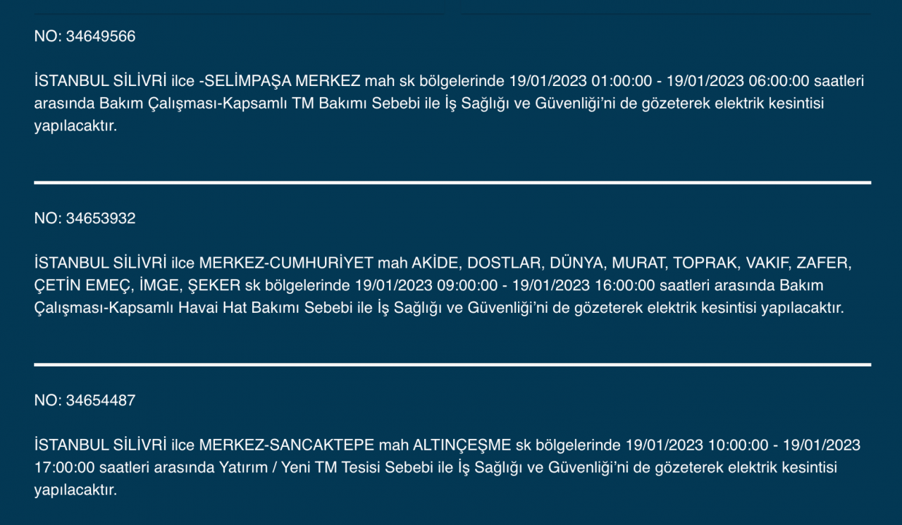 İstanbul'un bu ilçelerinde elektrikler kesilecek (19 Ocak) - Sayfa 28