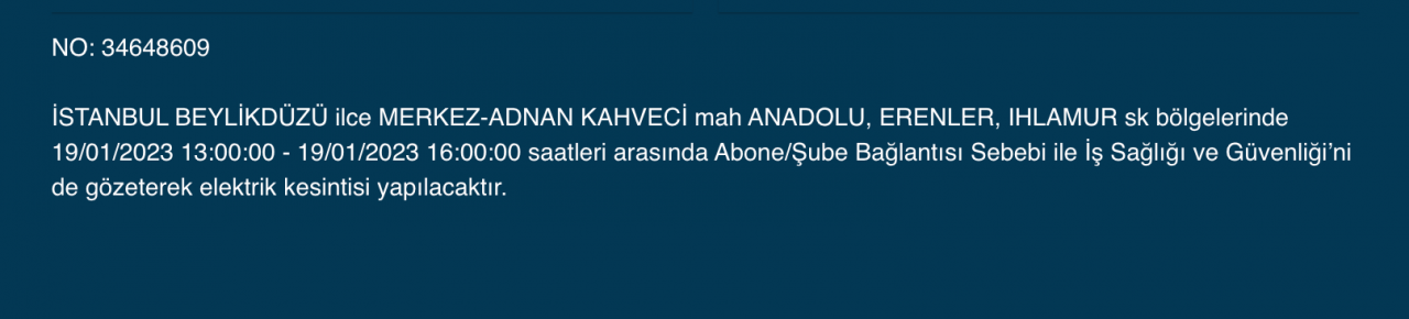İstanbul'un bu ilçelerinde elektrikler kesilecek (19 Ocak) - Sayfa 14